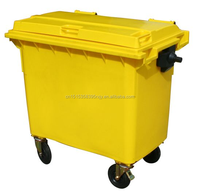 Poubelle à roulettes verte de 660 litres
