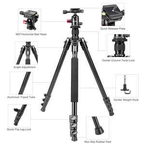 ZOMEI M6 Du Lịch Kính Thiên Văn Nhôm DSLR <span class=keywords><strong>Tripod</strong></span> Chuyên Nghiệp Với Phát Hành Nhanh Chóng Núi <span class=keywords><strong>Monopod</strong></span> 161Cm Mở Rộng Chiều Dài Xách Tay - Product Image 2