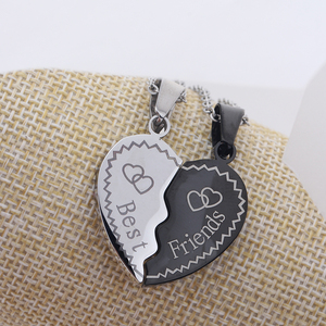 Zhongzhe fábrica joyería de moda collar clásico de acero inoxidable mejor amigo <span class=keywords><strong>amante</strong></span> collares colgante conjunto para amigos - Product Image 3