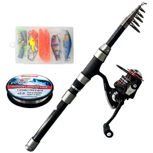 Supplier Tele Sea Pure Carbon Fishing Rods and Spinning Reel Combo Set