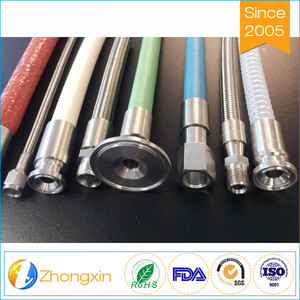Material de acero inoxidable de montaje con 316 <span class=keywords><strong>SS</strong></span> trenzado Teflon ptfe manguera de plástico, conexión de <span class=keywords><strong>la</strong></span> manguera ptfe - Product Image 6