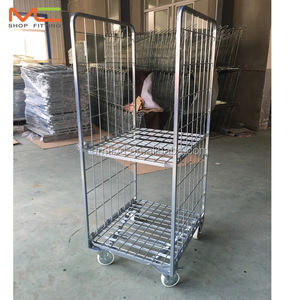 סופרמרקט אבטחה רול כלוב 2-שכבות מיכל מטען עשוי פלדה - Product Image 3