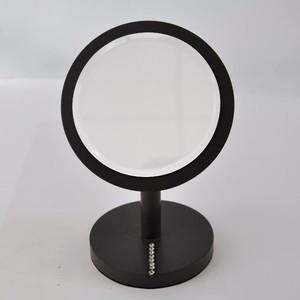 Espejo de escritorio de madera redondo simple negro para maquillaje - Product Image 1