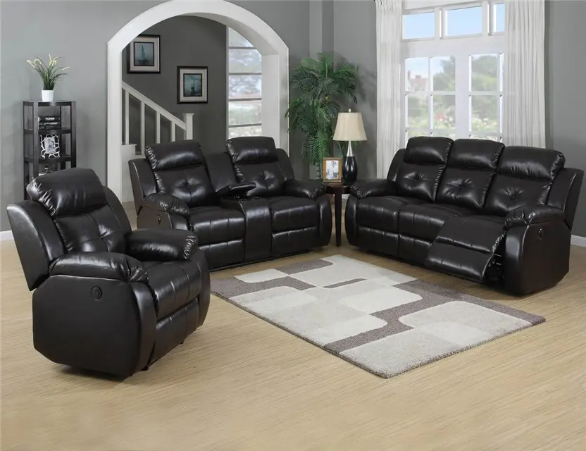 Heißer verkauf Top leder liege wohnzimmer 3 2 1 home möbel sofa set