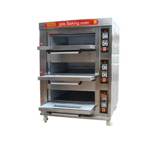 Horno de Gas comercial de 3 capas, 6 sartenes, hornos de comida, pan, panadería, alta calidad, precio barato