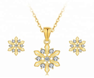 SZ9-002C 여성 2021 패션 목걸이 웨스턴 하와이안 18K 골드 도금 <span class=keywords><strong>925</strong></span> 스털링 실버 쥬얼리 세트 - Product Image 1