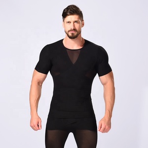 Vendita calda da uomo Shaper per il corpo sportivo per la pancia dimagrante compressione <span class=keywords><strong>corsetto</strong></span> T Shirt per gli uomini Shapers - Product Image 4