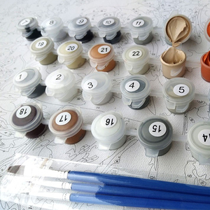 Peinture par numéros DIY Fleurs d'Europe, peinture acrylique <span class=keywords><strong>sur</strong></span> <span class=keywords><strong>toile</strong></span> polyester 40x50cm, encadrée/sans cadre, décoration murale pour la maison - Product Image 5