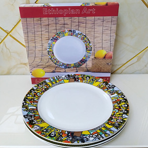 Assiette <span class=keywords><strong>de</strong></span> Luxe en <span class=keywords><strong>Porcelaine</strong></span>, Design Éthiopien Moderne, Plate et Durable, Idéale pour la Restauration, Nouveau Modèle, Offre Spéciale - Product Image 4