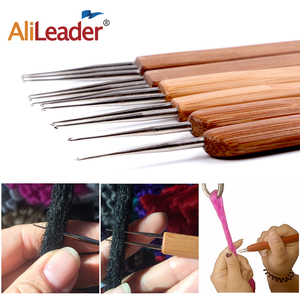 AliLeader <span class=keywords><strong>Crochet</strong></span> et <span class=keywords><strong>Aiguille</strong></span> à Tricoter Haute Qualité en Acier et Acier Inoxydable avec Manche en Bambou pour Dreadlocks, Produit Premium - Product Image 4