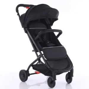 Kereta Bayi Bahan Aloi Aluminium, Kereta Dorong Bayi dengan Roda PU Besar Warna Biru Denim Bahan Aloi Aluminium