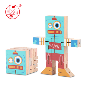 <span class=keywords><strong>Cubo</strong></span> di <span class=keywords><strong>Legno</strong></span> Robot Puzzle Giocattoli <span class=keywords><strong>Cubo</strong></span> Puzzle dalla Forma Sorprendente - Product Image 3