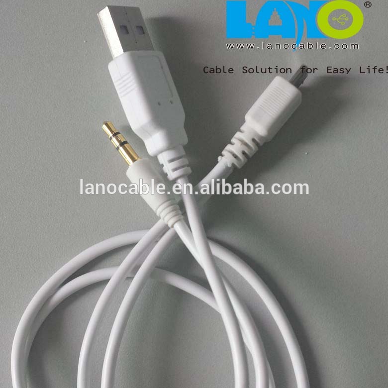 высокого экспорта usb кабель зарядного устройства в постоянный 3.5 мм разъем кабель питания