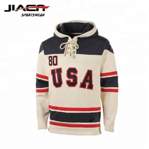 Team classic sublimation ice hockey hoodies customized hockey hoodie