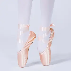 Scarpe da <span class=keywords><strong>Punta</strong></span> Professionali in Raso Rosa per Ragazze, Alta Qualità, Vendita all'Ingrosso - Product Image 1