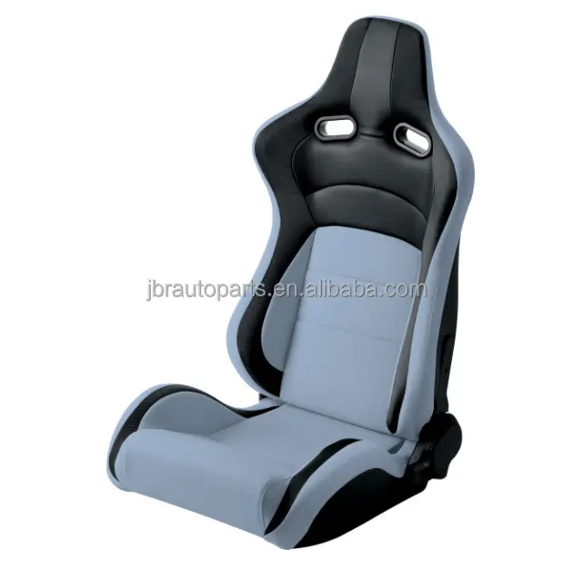 Siège de sport en tissu pu JBR 1064, couleur grise et noire, pour voiture de course