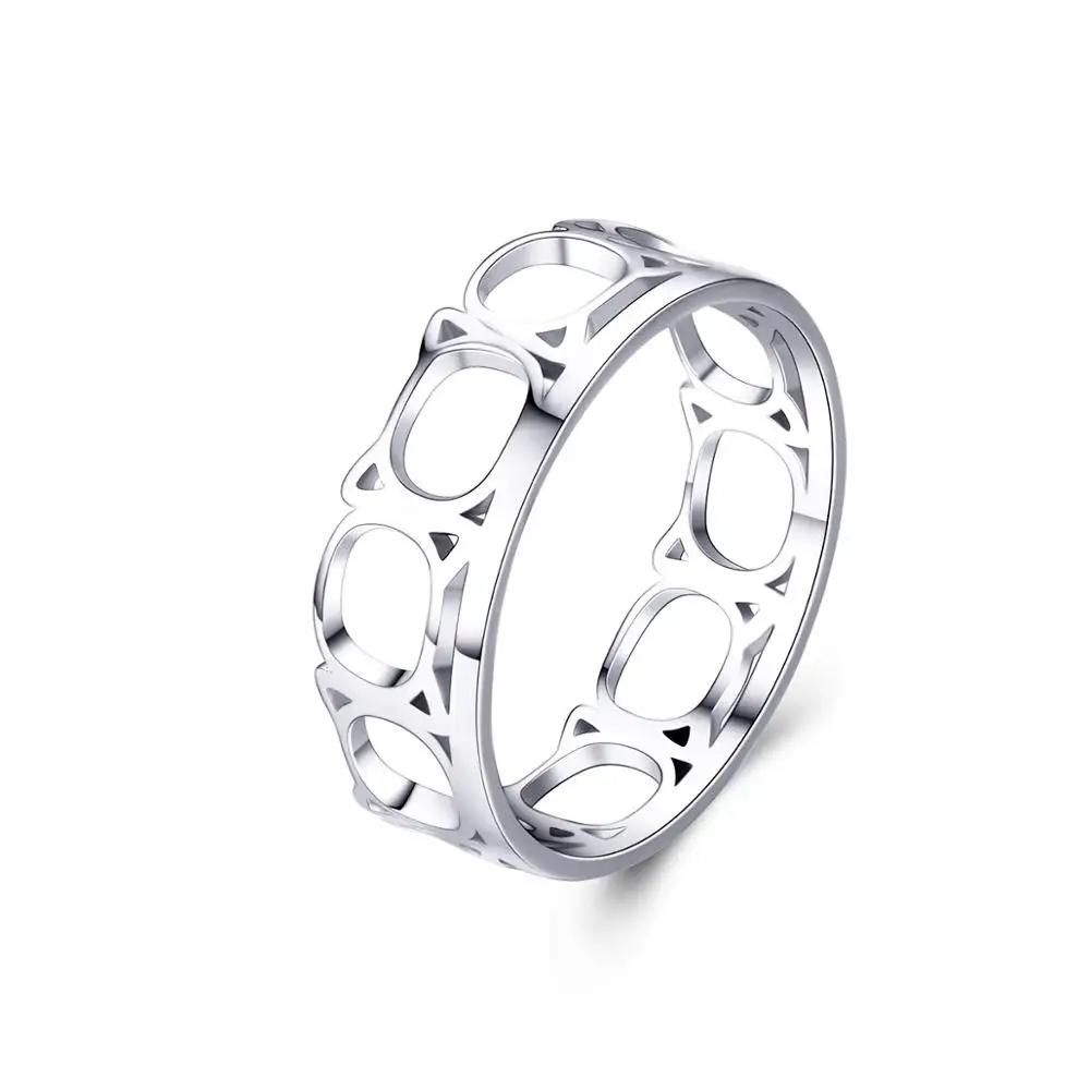 BAGREER SCR549 Schmuck Großhandel im europäischen Stil 925 Sterling Silber Breiter großer Ring Cat Open Custom verstellbarer Hohlring