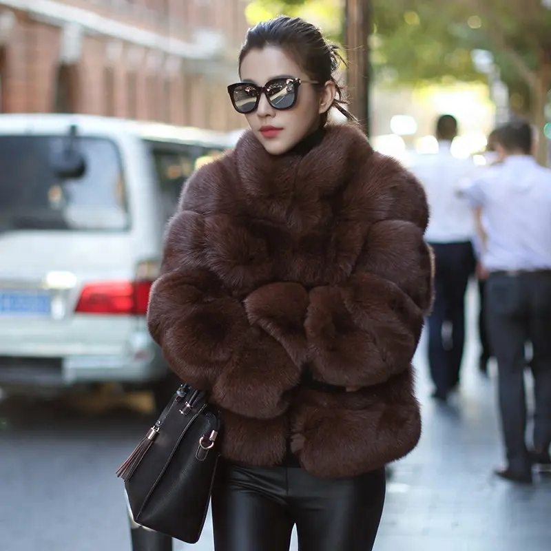 Phụ Nữ Áo Khoác Mùa Đông 2018 Ombre Quần Áo Ladies Faux Fur Coats