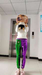Di vendita caldo Mardi Gras donne <span class=keywords><strong>pantaloni</strong></span> Oro, Viola, Verde 3 di colore reversibile di paillettes <span class=keywords><strong>pantaloni</strong></span> shiny Carnevale <span class=keywords><strong>pantaloni</strong></span> - Product Image 2
