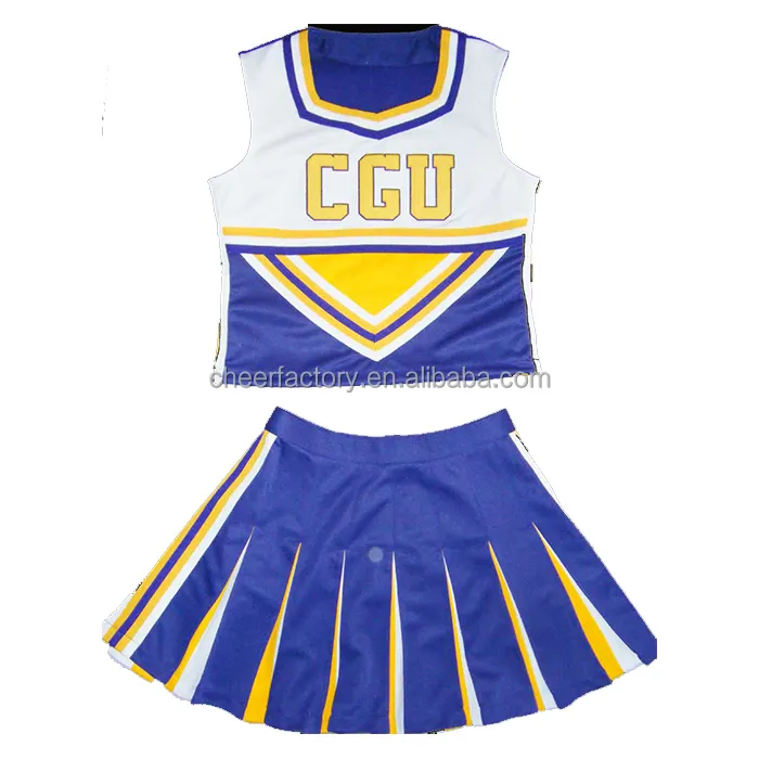 Atacado personalizado roupas cheerleader meninas uniforme com alta qualidade