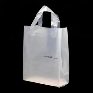 Tasche für Kleidung Factory Custom Garment Packing Bag/wieder verwendbare Produce Bags/Soft Loop Griff Verpackung Kunststoff Square Bottom Bag HDPE