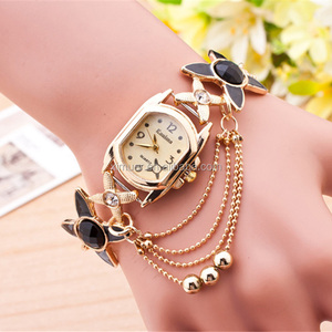 Pretty Fashion <strong>Bracelet</strong> Watch Gold <strong>Bead</strong> Chain Tassels Watches - Product Image 2
