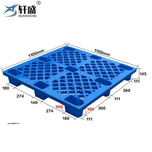 Nhiệm vụ nặng nề 1100*1100*145mm bền HDPE khay nhựa với chín Chân Lưới duy nhất phải đối mặt với Pallet Nhựa cho hậu cần kho bãi - Product Image 1