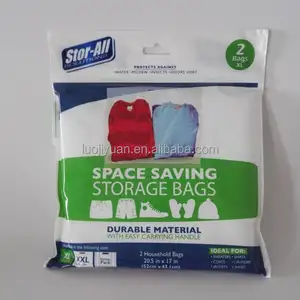poly large clear plastic zipper bag for space saving