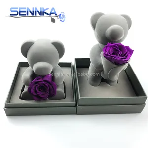 Luxury Gift Box Packing Wholesale Preserved Rose Bear Long Lasting Flowers with Different Types