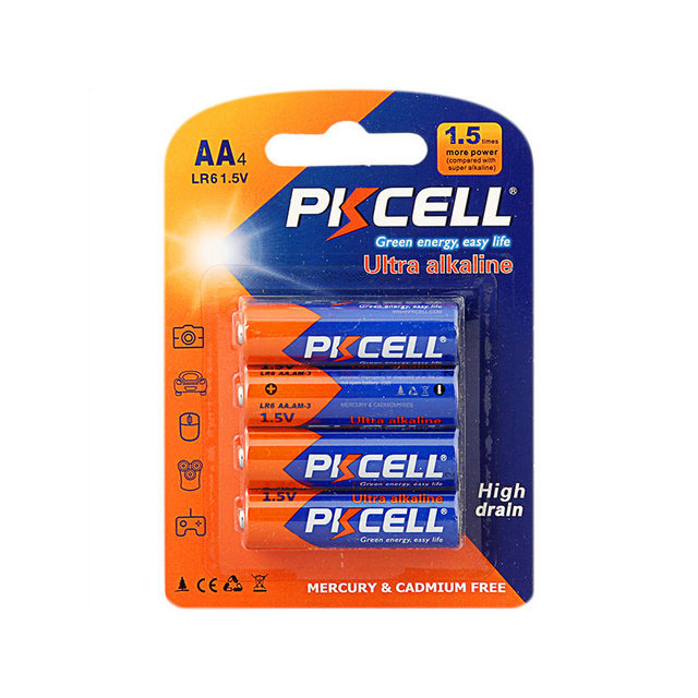 ร้อนขายไม่ชาร์จ1.5โวลต์ LR6 AA AM-3อัลตร้าอัลคาไลน์แบตเตอรี่จาก PKCELL