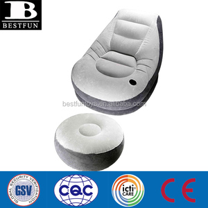 Custom Flocked Inflatable <strong>Recliner</strong> <strong>Chair</strong> With <strong>Footstool</strong> Lightweight Large Garden Sofa for Outdoor Home Furniture - Product Image 5
