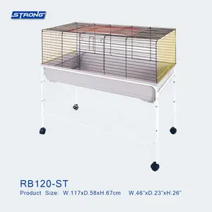 Fil Produits Pour Animaux De Compagnie Pour Petits Animaux Cage Lapin Cage Avec Support Roues RB120-ST