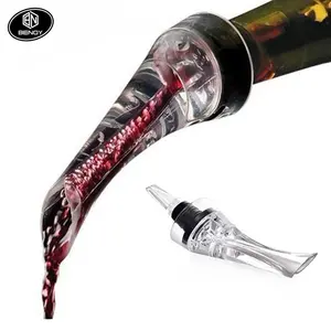 Hot selling new design custom logo acrylic portable magic wine decanter Wine Quick Aerator Pourer spout in stock