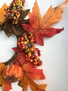 Natuurlijke Stijl Herfst Oogst Krans Pompoen Esdoornblad Eikel Berry Cluster Zijde Schuim Materiaal Halloween Graduation Mother 'S Day - Product Image 6