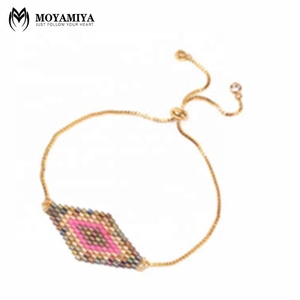 MI-B180056 Moyamiya Miyuki Nazar Boncuk contra geométrico hecho a mano con cuentas pulsera brazalete - Product Image 4