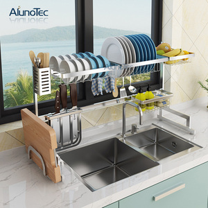 Cuisine Gain de place Porte-ustensiles <span class=keywords><strong>Étagère</strong></span> D'épicerie Plat Séchage Grille <span class=keywords><strong>Sur</strong></span> Évier - Product Image 4