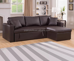 Modern Folding Leather <strong>Sofa</strong> <strong>Bed</strong>, <strong>Pull</strong> <strong>Out</strong> <strong>Sofa</strong> <strong>Bed</strong> With Drawer YB2224 - Product Image 3