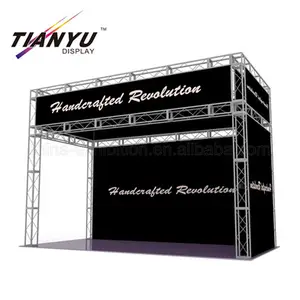 Tianyu Trade Show Display Booth Exhibition Stand 7x3 M Black Aluminum Stage Truss Roof System