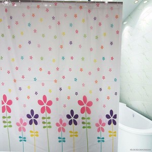꽃 인쇄 맹인 샤워 커튼, 월마트 peva 욕실 샤워 커튼 플라스틱 후크와 - Product Image 1