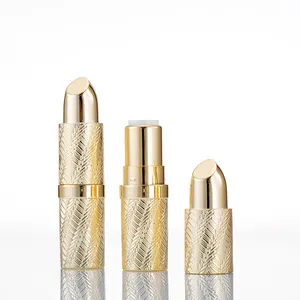 Wholesale Luxury Gold Lipstick Packaging, 12.1 mm Round Gold Shiny Lipstick Tube, Plastic Lip Gloss Tube