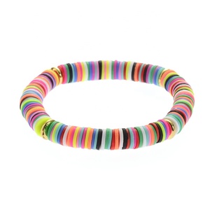 Bohemio elástico <span class=keywords><strong>Fimo</strong></span> disco rebanadas cuentas Stretch pulseras de <span class=keywords><strong>abalorios</strong></span> de arcilla polimérica pulsera de mano joyería hecha a mano para los hombres o las mujeres - Product Image 1