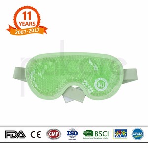 Máscara de ojo del sueño del gel del forro de la <span class=keywords><strong>tela</strong></span> de seda de la compresa fría caliente de encargo al por mayor - Product Image 2