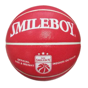 Size7カスタムプレミアム吸湿性レッドチャンネルバスケットボールボール
