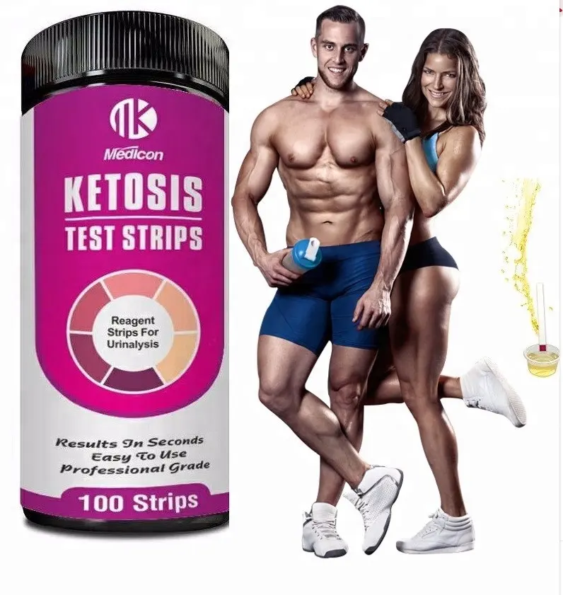 Tiras de teste de keto keto com múltiplas embalagens, urina 50/100/125/150/200 ct, tiras de urina de ketone