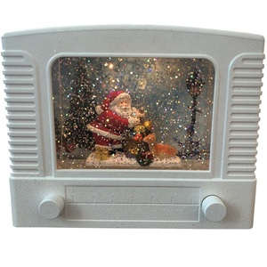 Globe à neige de Noël vintage style <span class=keywords><strong>radio</strong></span> rétro avec musique et lumière, globe à eau scénique de Noël pour la décoration de la maison et des fêtes - Product Image 3