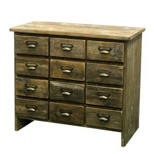 Design antico cassettone in legno massello di recupero cassettiera fatta a mano per sala da pranzo e soggiorno mobili rustici per la casa - Product Image 2