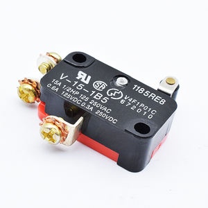 마이크로 스위치 프리포트 일 미국 15A 250V 감지 스위치 V-15-1B5 빨간색 본체 검은색 손잡이 - Product Image 2