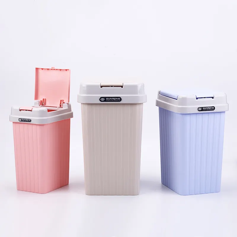 ハンドプレスオープントイレゴミ箱8L長方形キッチンゴミ箱ゴミ箱プラスチックゴミ箱