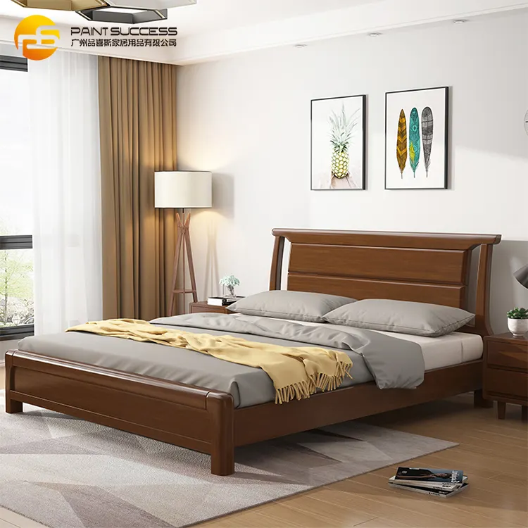 Muebles de dormitorio chinos personalizados modelos de cama de madera con estilo clásico
