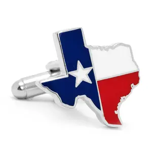 Custom Wholesale Silver Plated Texas State Flag Cufflink